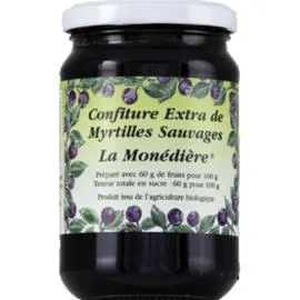 LA MONEDIERE Confiture Extra de Myrtilles Sauvages Bio 360g