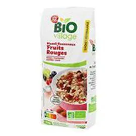 MARQUE REPÈRE, BIO VILLAGE Muesli floconneux Fruits rouges Bio 4x125g