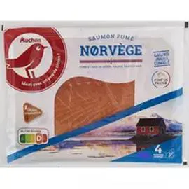 AUCHAN Saumon fumé de Norvége 130g