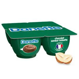 DANONE, DANETTE Crème dessert chocolat noisette 4x125g