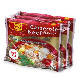 WAI WAI Nouilles instantanées saveur boeuf 3X60g