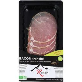 Rostain Bacon Tranché Fumage Traditionnel au Bois de Hêtre x8 Tranches (100g)