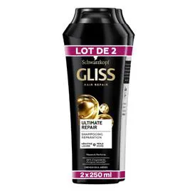 SCHWARZKOPF, GLISS Shampooing Ultimate repair - Cheveux secs et abimés 2x250ml