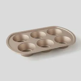 MONOPRIX MAISON Moule À Muffins, Pour Faire 6 Muffins, Anti-Adhésif, Coloris Champagne l'unité