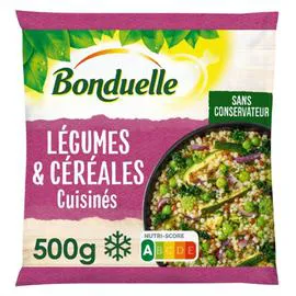 BONDUELLE Légumes et céréales chou kale, oignon violet, pois et perle de couscous 500g