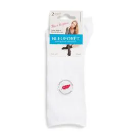 BLEUFORÊT Duo Mi Chaussette Fleur De Peau Noir l'unité