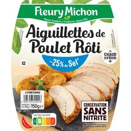 FLEURY MICHON Aiguillettes de poulet sans nitrite réduit en sel 2x75g