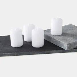 MONOPRIX Maison 4 Bougies Non Parfumées, 4,0X5,6Cm, Tête Plate, Blanc l'unité