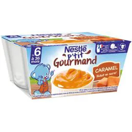 NESTLÉ, P'TIT GOURMAND Desserts bébé caramel - dès 6 mois 4x100g