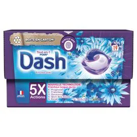DASH Lessive Capsule Envolée D'Air Tout En 1 Pods x19