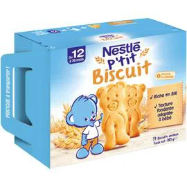 NESTLÉ, P'TIT BISCUIT Biscuits pour bébé de 12 à 36mois 180g