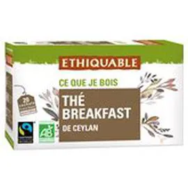 ÉTHIQUABLE Thé Bio Breakfast - 20 sachets 36g