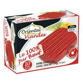 ORIENTAL VIANDES Steak haché 100% pur boeuf 20% MG 10x75g