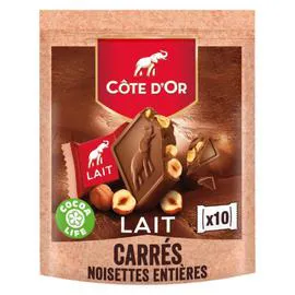 CÔTE D'OR Chocolat au lait noisettes entières 200g