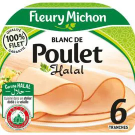 FLEURY MICHON Blanc de poulet tranches fines halal 180g