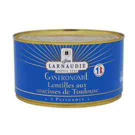 JEAN LARNAUDIE Plat cuisiné lentilles aux saucisse de Toulouse 1,24kg