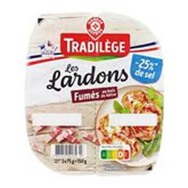 MARQUE REPÈRE, TRADILÈGE Lardons fumés Moins 25% de sel 2x75g