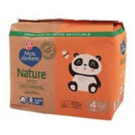 MARQUE REPÈRE, MOTS D'ENFANTS Couches bébé Ecologique - T4 : 7/18kg x32