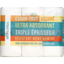MONOPRIX Rouleaux Essuie-Tout Décorés X3 x3