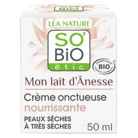 LÉA NATURE, SO'BIO ÉTIC Crème Visage Nourrissante Texture Onctueuse Mon Lait d'Ânesse Bio 50ml