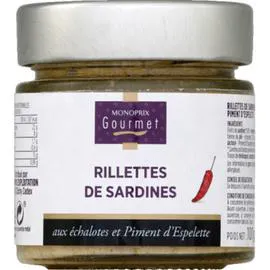 MONOPRIX GOURMET Rillettes de sardines aux échalotes et piment d'Espelette 100g