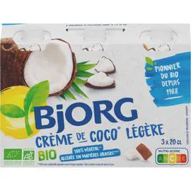 BJORG Crème coco Bio légère 3x200ml