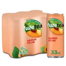 FUZE TEA Boisson au thé pêche & hibiscus 6x33cl