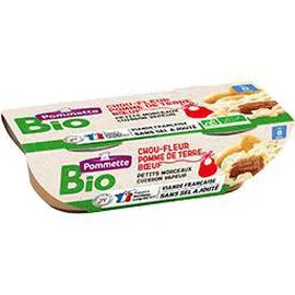POMMETTE BIO Chou-fleur pomme de terre et boeuf BIO, dès 8 mois 2x200g