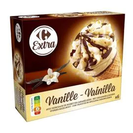 CARREFOUR Glaces cônes vanille 409g