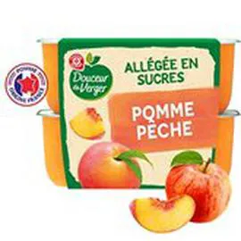 MARQUE REPÈRE, DOUCEUR DU VERGER Compote pomme pêche 4x100g
