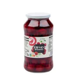 AUCHAN Cerise dénoyautées au sirop en bocal 350g