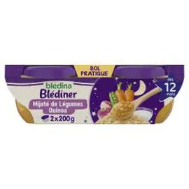 BLÉDINA, BLÉDÎNER Plat bébé soir quinoa légumes - dès 12 mois 2x200g
