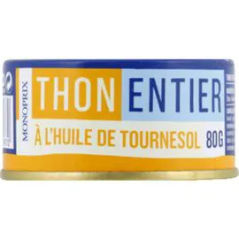 MONOPRIX Thon entier à l'huile de tournesol 52g