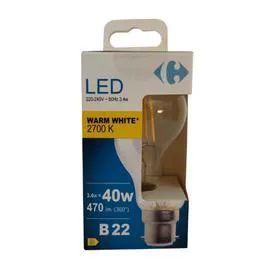 CARREFOUR Ampoule LED Fil standard - 40W - B22 l'unité