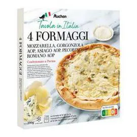 AUCHAN TAVOLA IN ITALIA Pizza 4 fromaggi cuite au feu de bois 390g