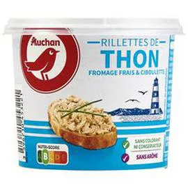AUCHAN Rillettes de thon au fromage frais et ciboulette 150g