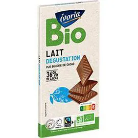 IVORIA BIO Chocolat lait dégustation BIO 100g