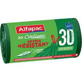 ALFAPAC Sacs poubelle Ultra résistant Coulissac x20