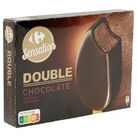 CARREFOUR Glaces double sauce au chocolat 4x85g