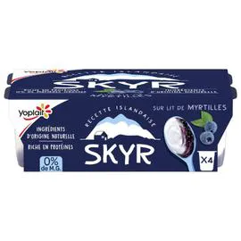 YOPLAIT, SKYR Yaourt myrtille 0% MG 4x100g
