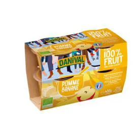 DANIVAL Dessert Pomme Banane Sans Sucres Ajoutés Bio 400g