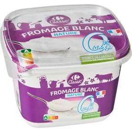 CARREFOUR CLASSIC' Fromage blanc nature 0% MG 1kg