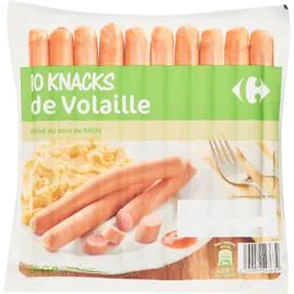 CARREFOUR Knacks de volaille 10x35g