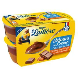 NESTLÉ, LA LAITIÈRE Crèmes dessert chocolat lait lit caramel 4x85g