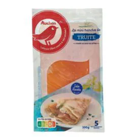 AUCHAN Les mini tranches de Truite fumée 100g