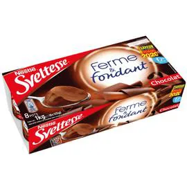 NESTLÉ, SVELTESSE Yaourt chocolat allégé ferme et fondant 8x125g