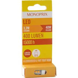 MONOPRIX Led 40W G9 Lumière Chaude l'unité