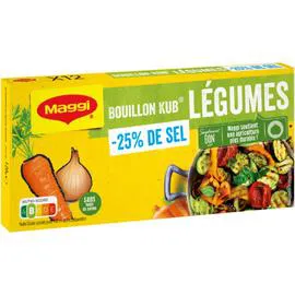 MAGGI Bouillons en cubes légumes en sel réduit 120g