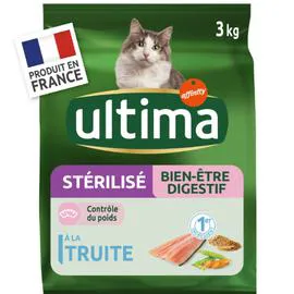 ULTIMA Croquettes pour chat stérilisés sensibles 3kg
