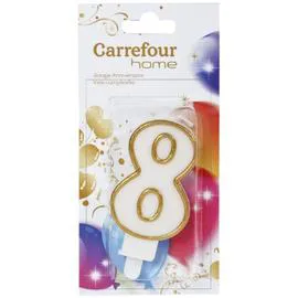CARREFOUR HOME Bougie anniversaire n° 8 l'unité